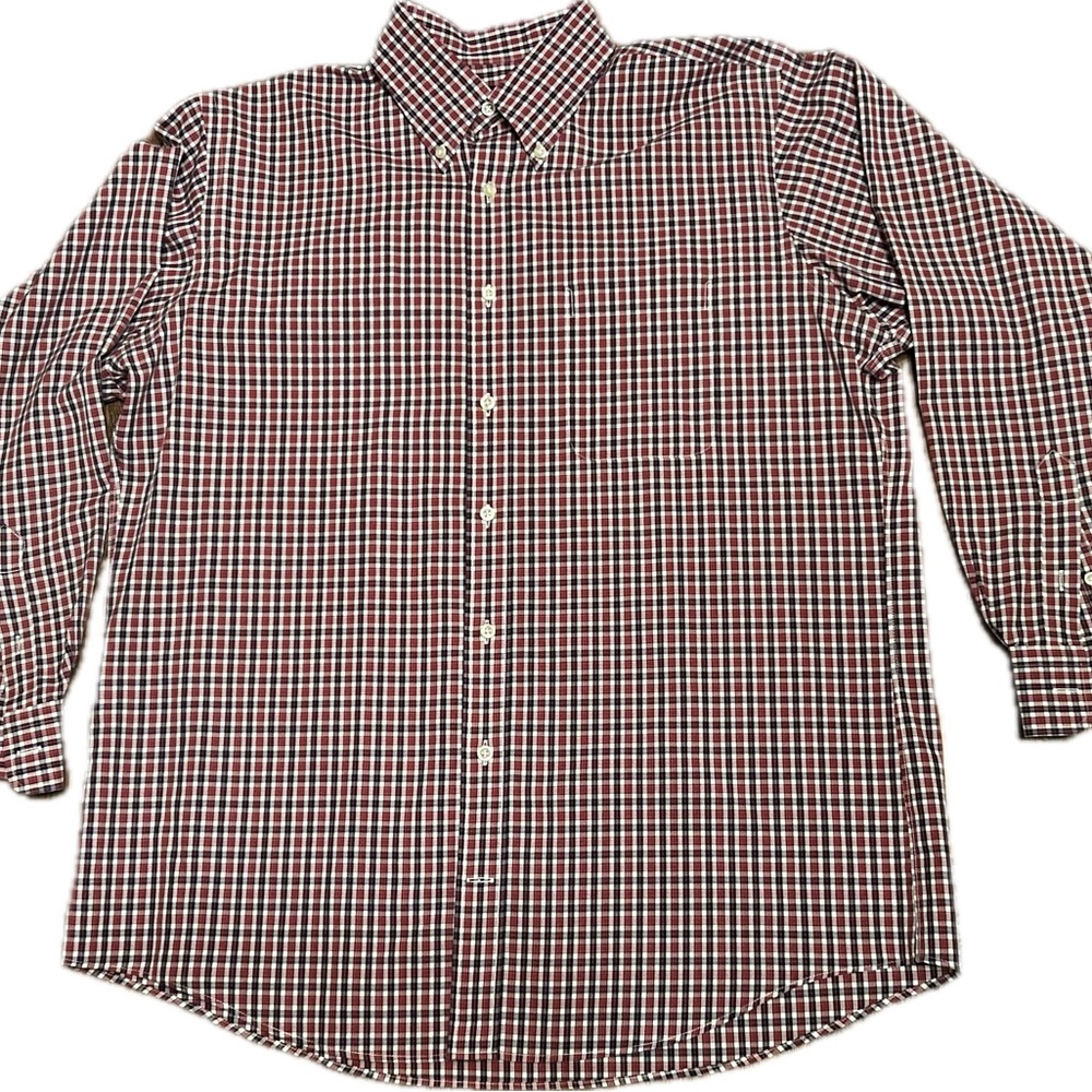 Kirkland~Signature~Traditional Fit~Dress Shirt~Red~White~Blue~Men’s ~Sz 16 32/33